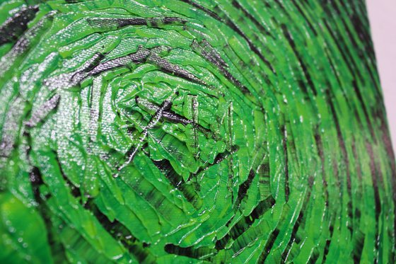 Fragmented green burst