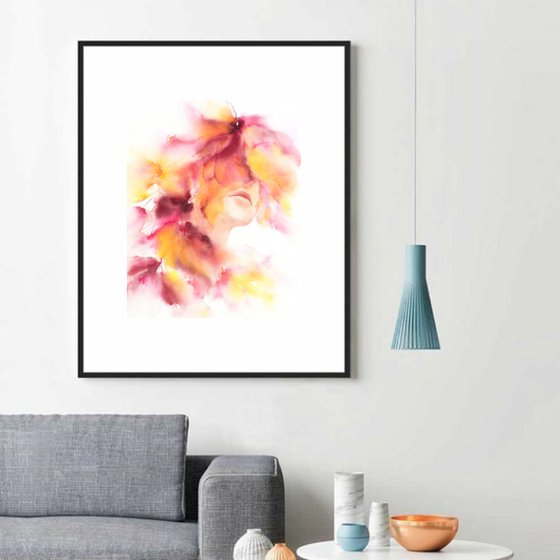 Abstract floral painting set "The beauty of passion"