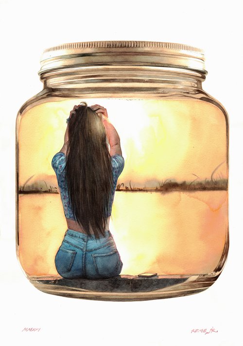 Sunset - Girl in Jar XXX by REME Jr.