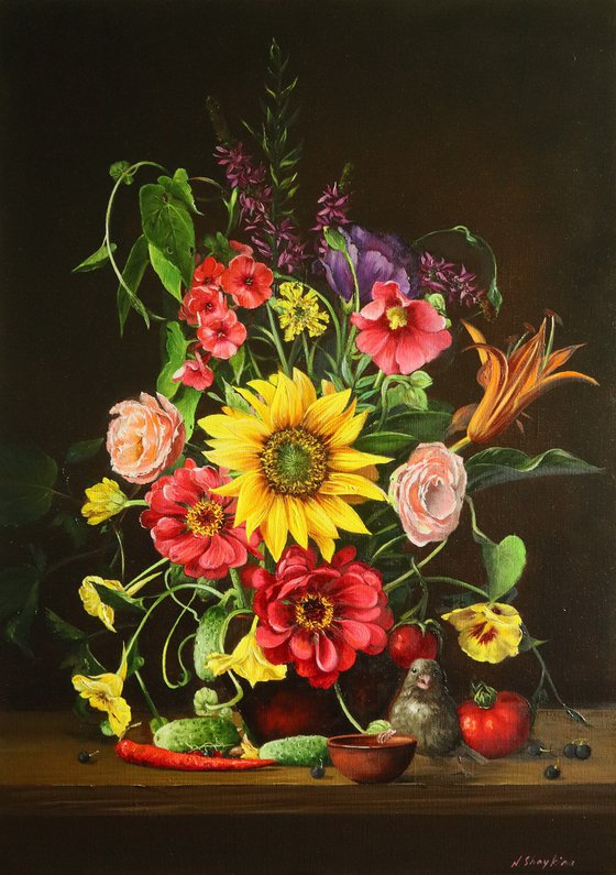 Sunflower and Summer Guest