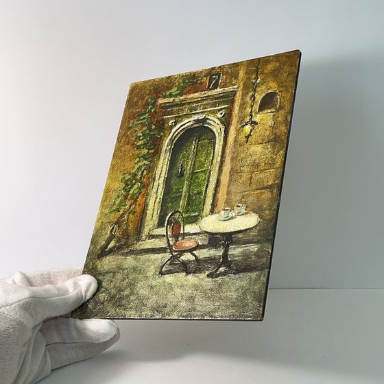 Old World Door – A Quiet Italian Café Corner
