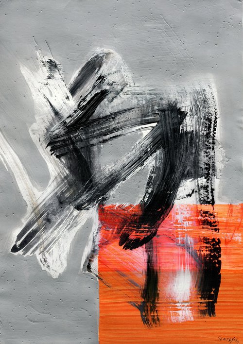 Bright Abstraction on Gray 4 by Evgen Semenyuk