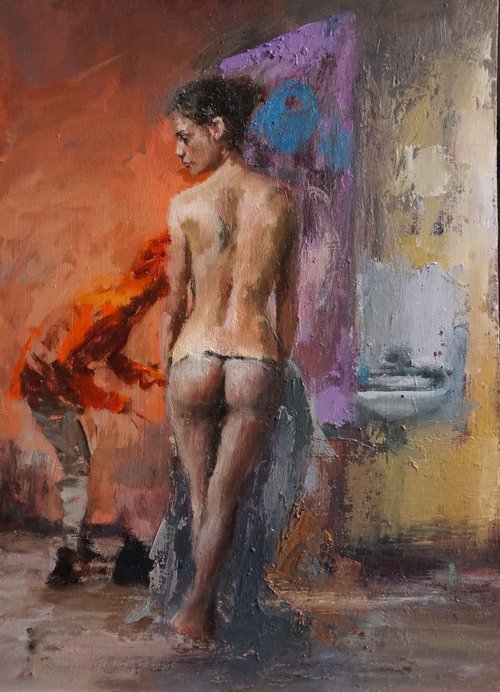Painter and his model by Manuel Leonardi