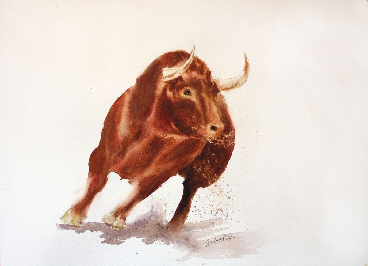 Bull III/ ORIGINAL PAINTING by Salana Art Gallery