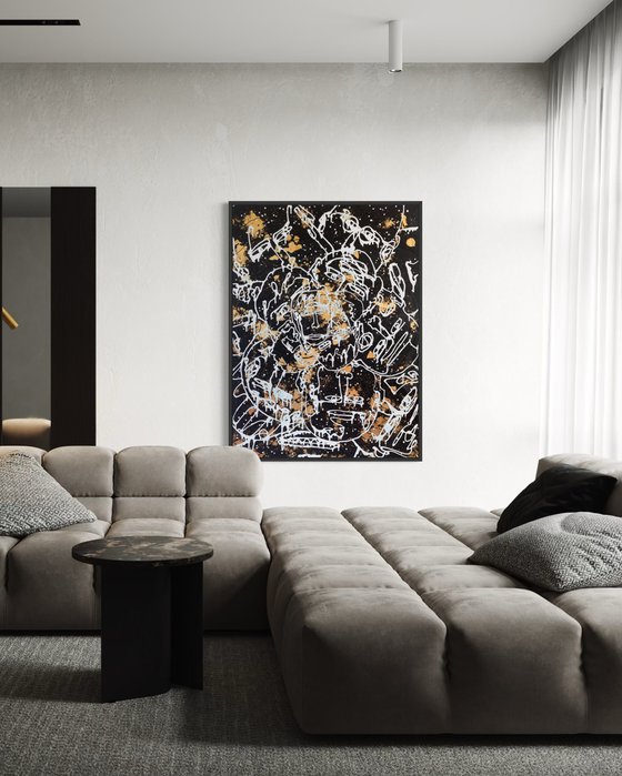Gold Inside Me - Black Painting