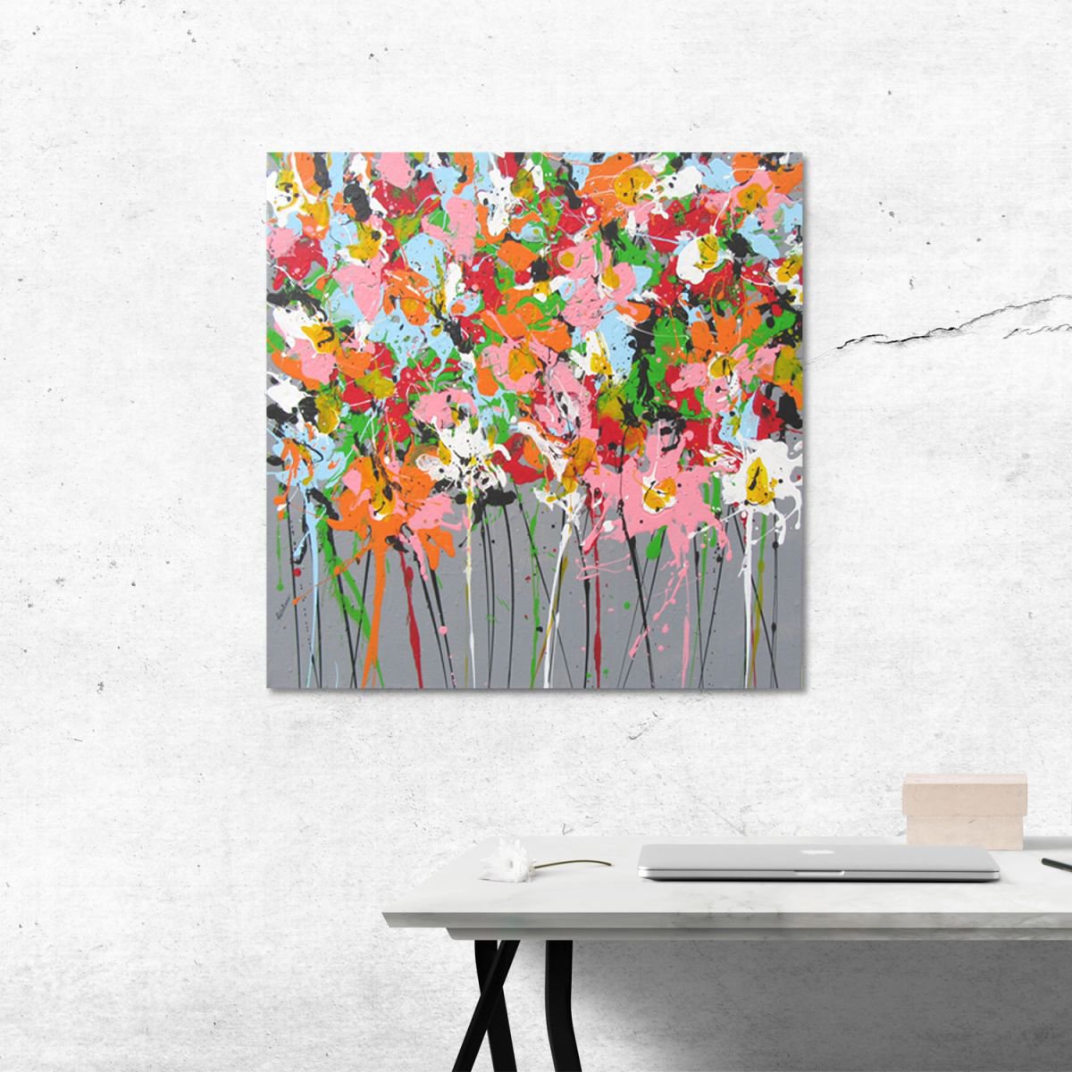Urban And Pop Acrylic Painting , Pop Garden By Isabelle Pelletane, 20 X 20, Artwork For Sale On Artfinder