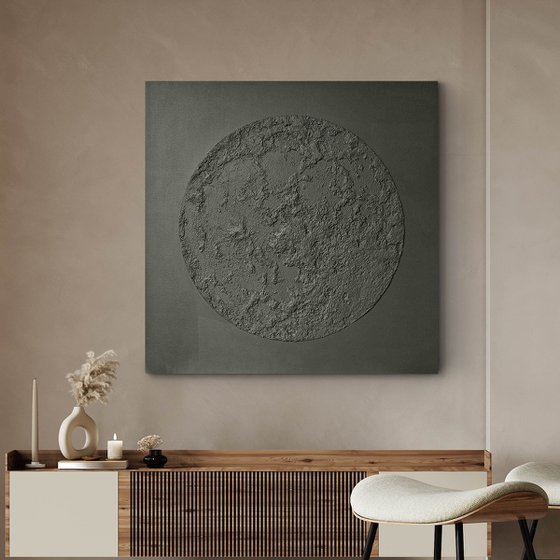 "Gray Moon" Gray moon abstract art