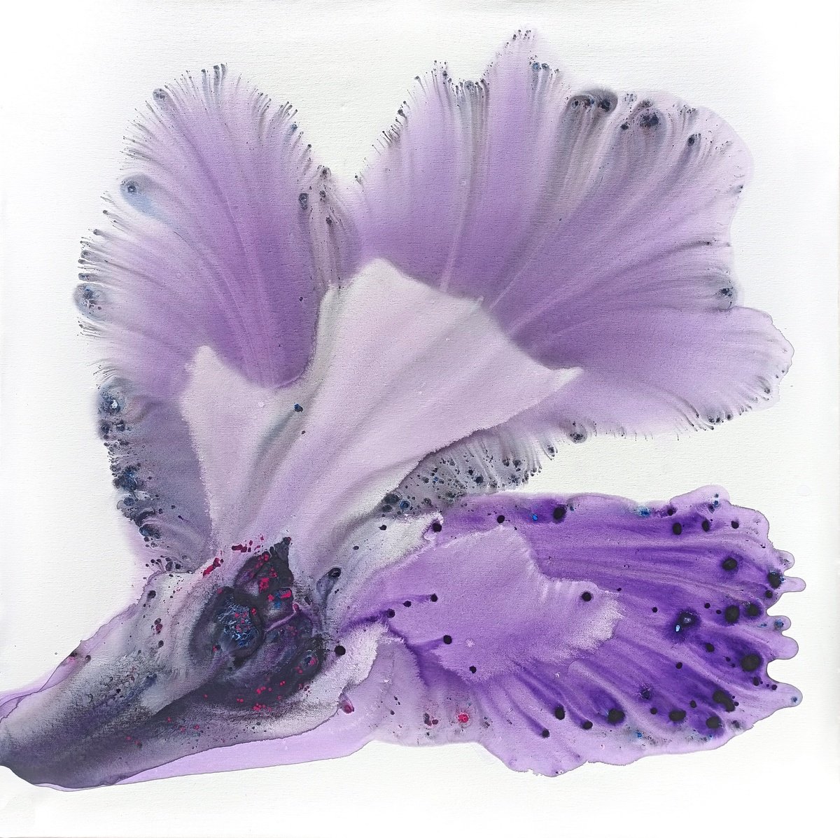 Abstract Acrylic Painting By Muriel Napoli, 39 X 39", Nature 369, Original Artwork