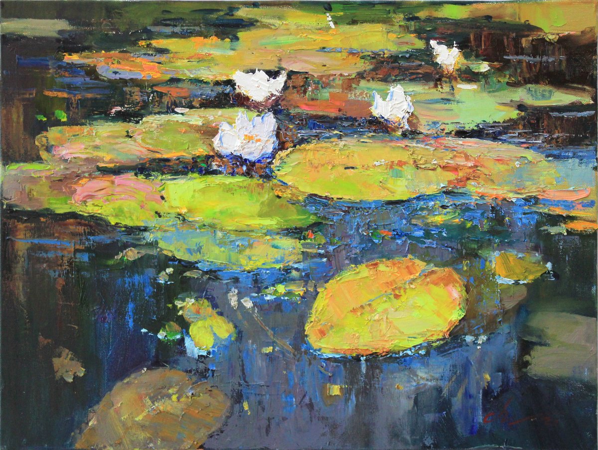 Water Lilies By Serhii Cherniakovskyi, 24 X 18, Artwork For Sale On Artfinder