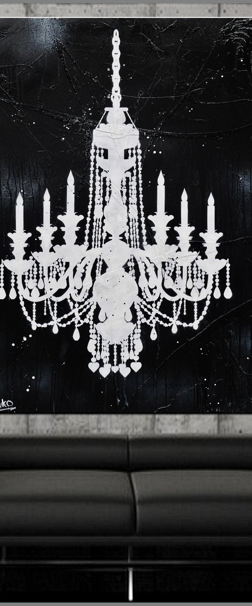 Raw Class Chandelier 140cm x 100cm Chandelier Textured Urban Pop Art by Franko