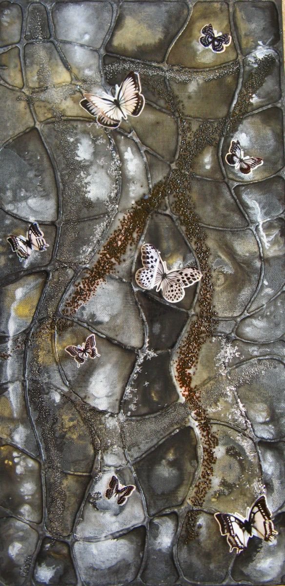 Black and Silver Butterflies by Fiona J Robinson