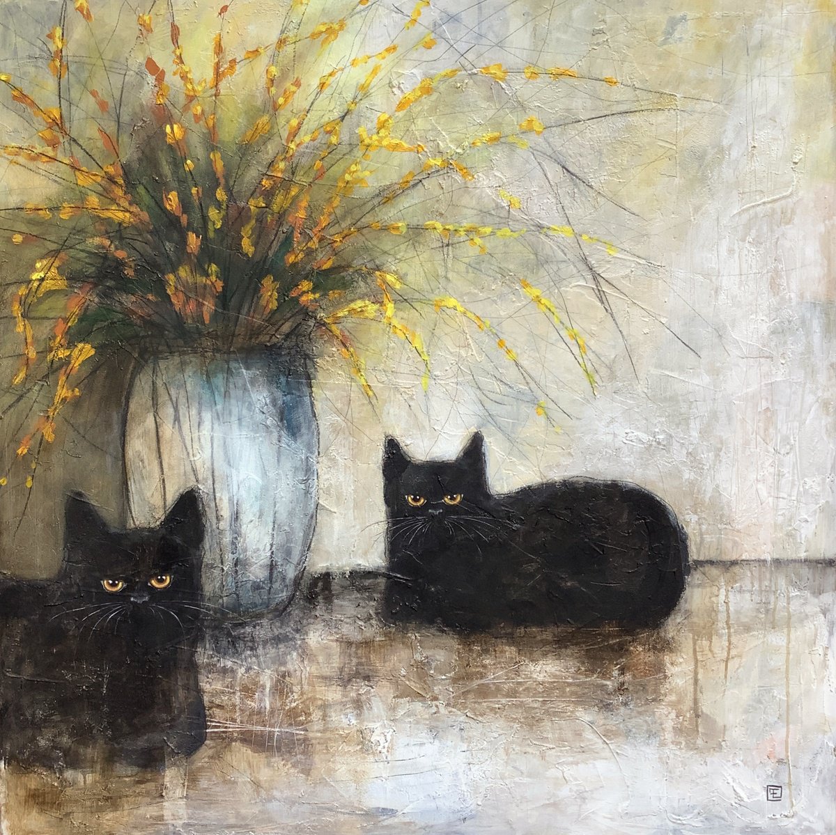 Black Cats By Eva Fialka, 39 X 39, Artwork For Sale On Artfinder