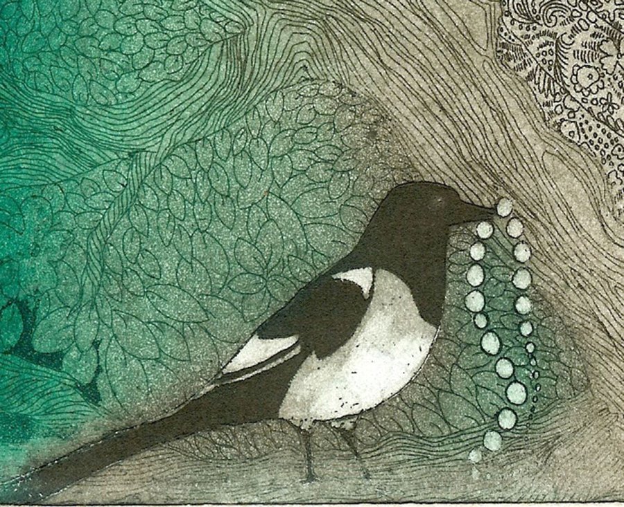 The Thieving Magpie Etching / Engraving by Jane Daniell | Artfinder