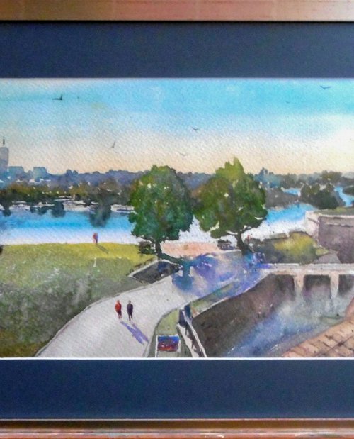 Kalemegdan Beograd skyline by Nenad Kojić watercolorist