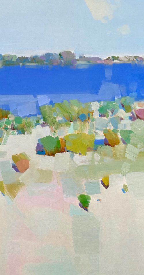 Lake View, Original oil painting, Handmade artwork, One of a kind by Vahe Yeremyan
