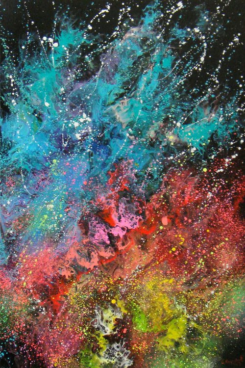 "Colorful Waves" Seascape painting by Irini Karpikioti