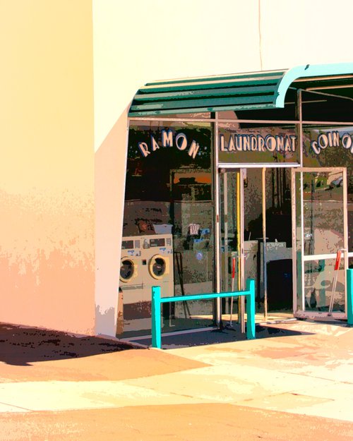 OUTSIDE THE LAUNDROMAT Palm Springs CA by William Dey