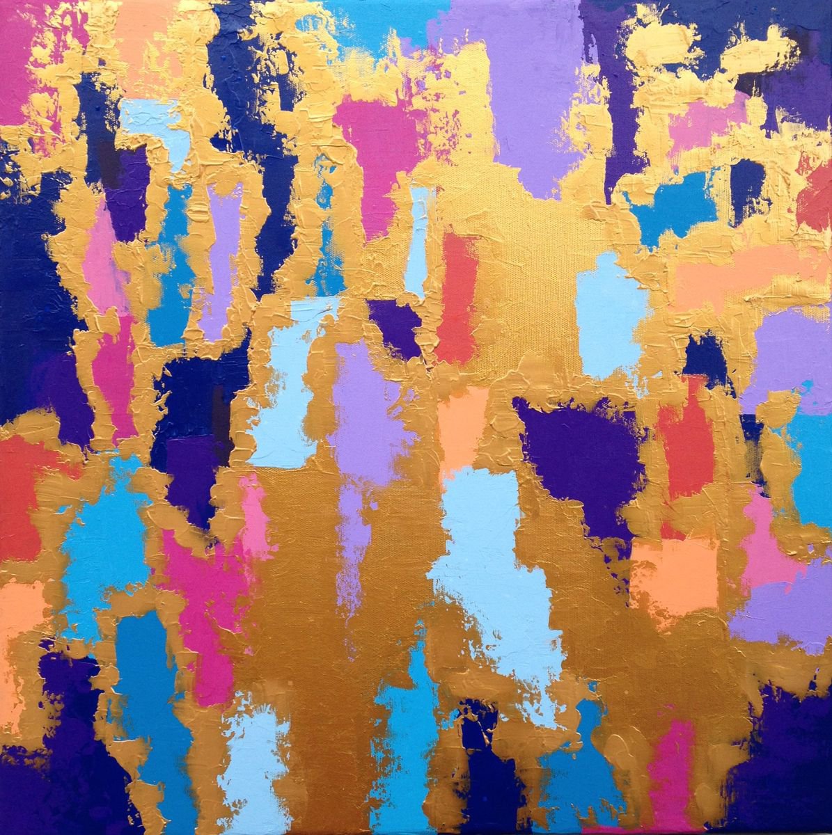 Abstract Acrylic Painting By Christina Bilbili, 24 X 24, Through The Colours, Original Artwork