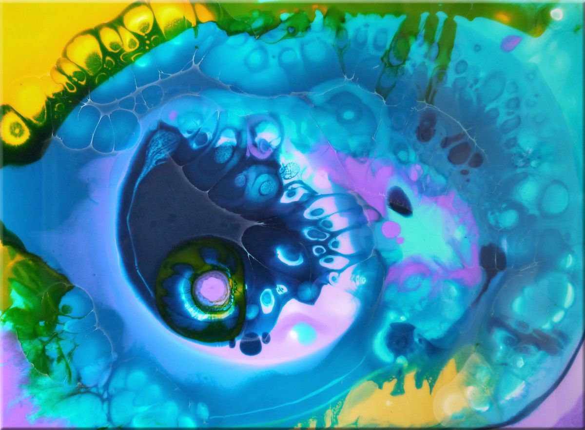 Expressive Abstract Painting By Irina Rumyantseva, 31 X 24, Mariana - Contemporary Abstract Acrylic Ink And Resin, Artfinder