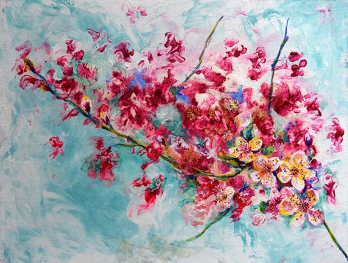 Spring flowers/ 60 cm x 45 cm. by Anna Sidi-Yacoub