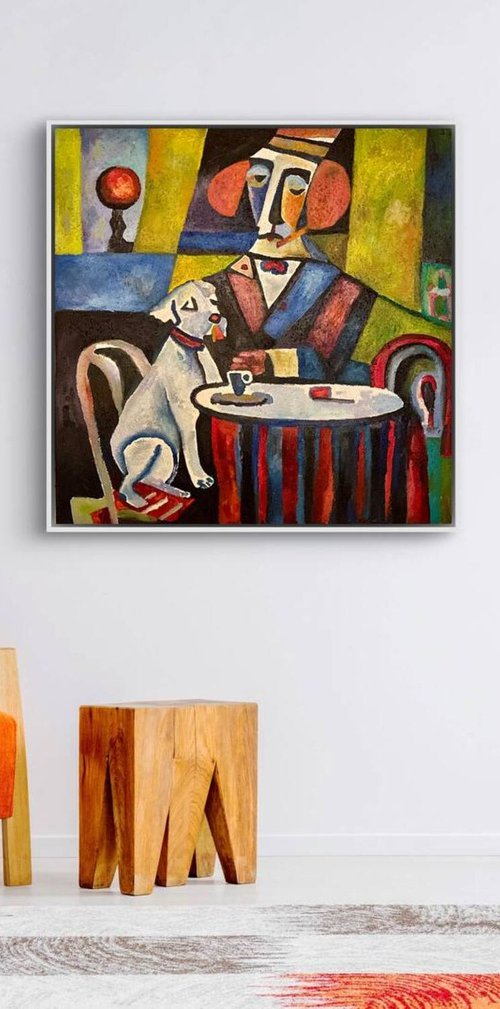 DOGG SCHMUL AND CUP OF COFFE by Tanya Brodskaia