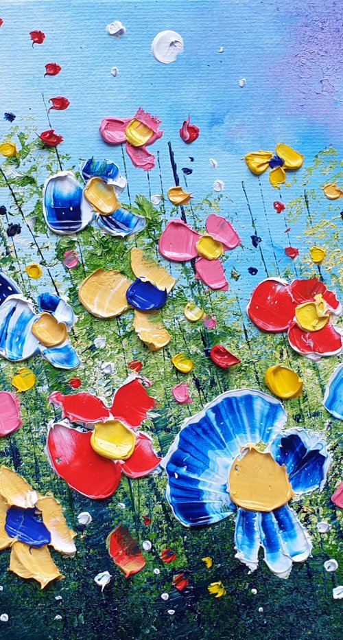 "Colourful Meadow Flowers in Love" by Phil Broad