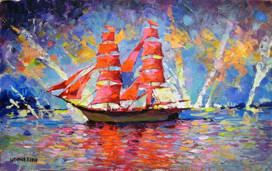 Scarlet sails of St. Petersburg