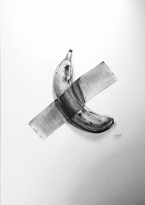 Banana with duct tape by Amelia Taylor