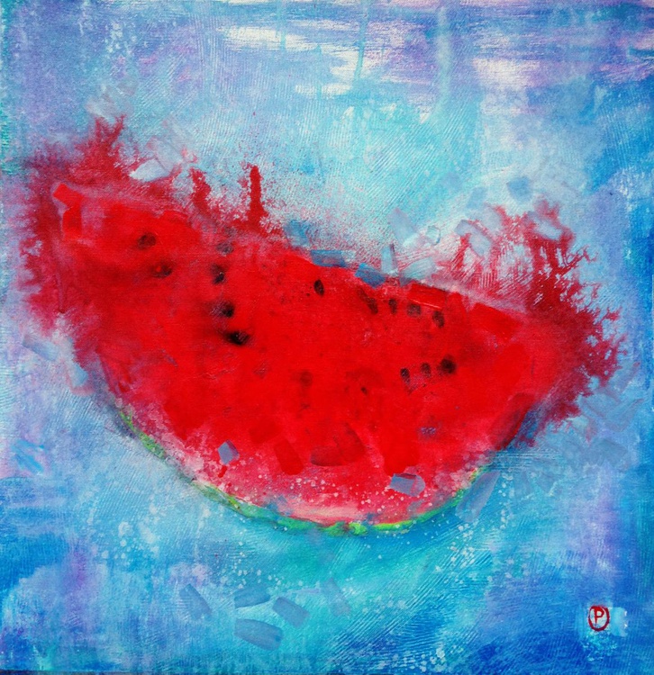 Watermelon Acrylic Painting By Olga Pascari Artfinder