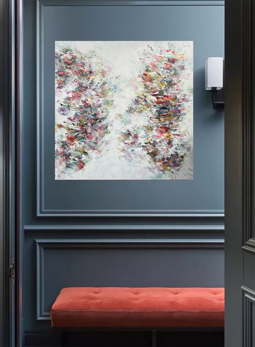 Abstract Acrylic Painting By Ve Boisvert, 36 X 36", Creative Force, Original Artwork