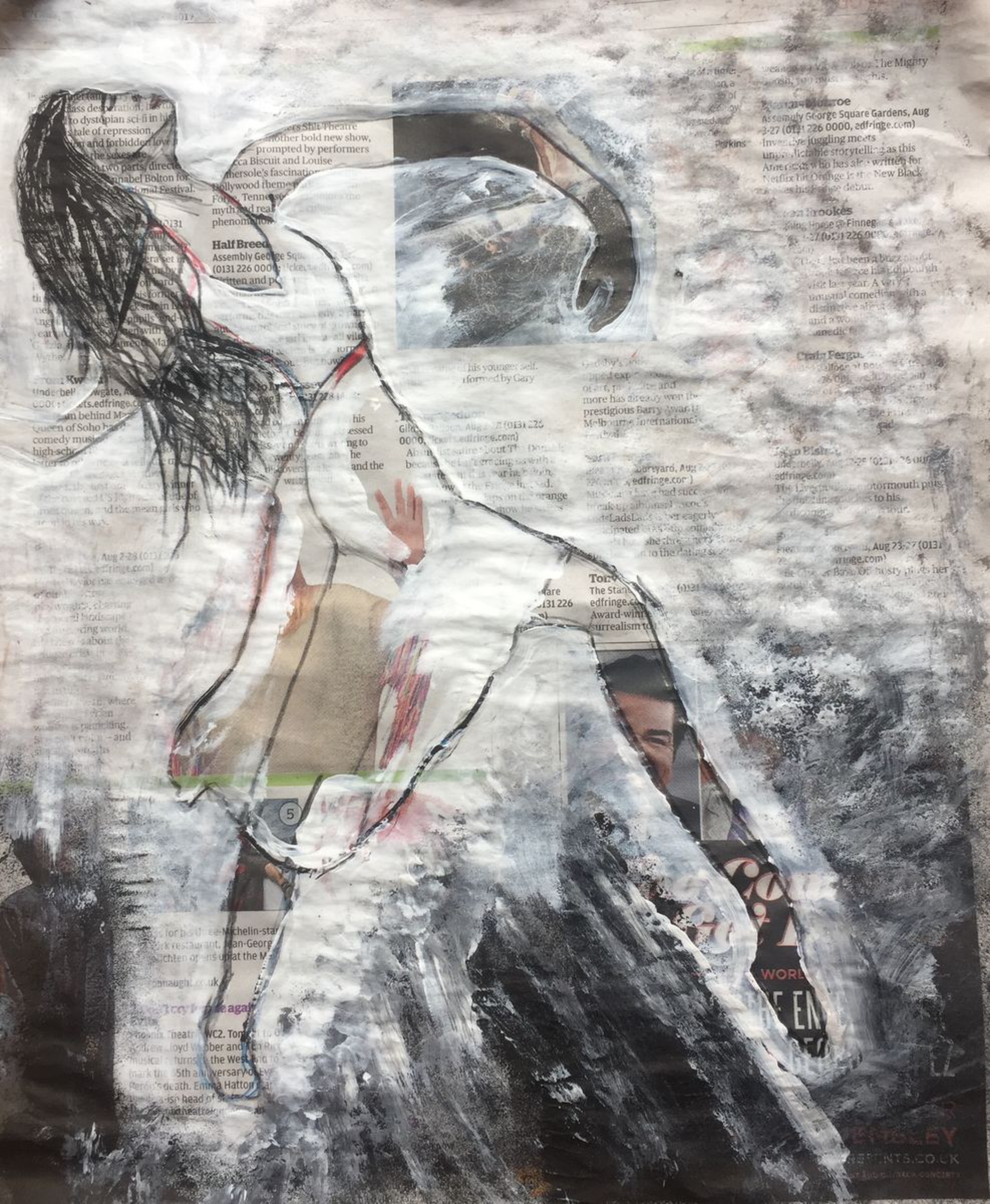 Feeling Like This Acrylic On Newspaper Ballet Ar Artfinder