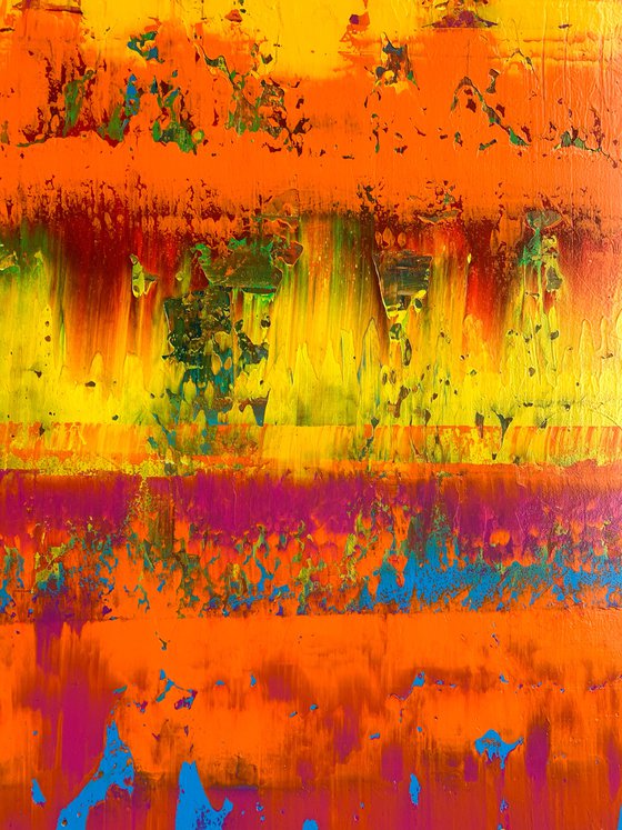 Happy Feeling - XL LARGE,  ABSTRACT ART – EXPRESSIONS OF ENERGY AND LIGHT. READY TO HANG!