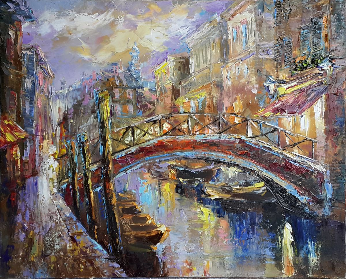 Venetian night Oil painting by Viktoria Lapteva | Artfinder