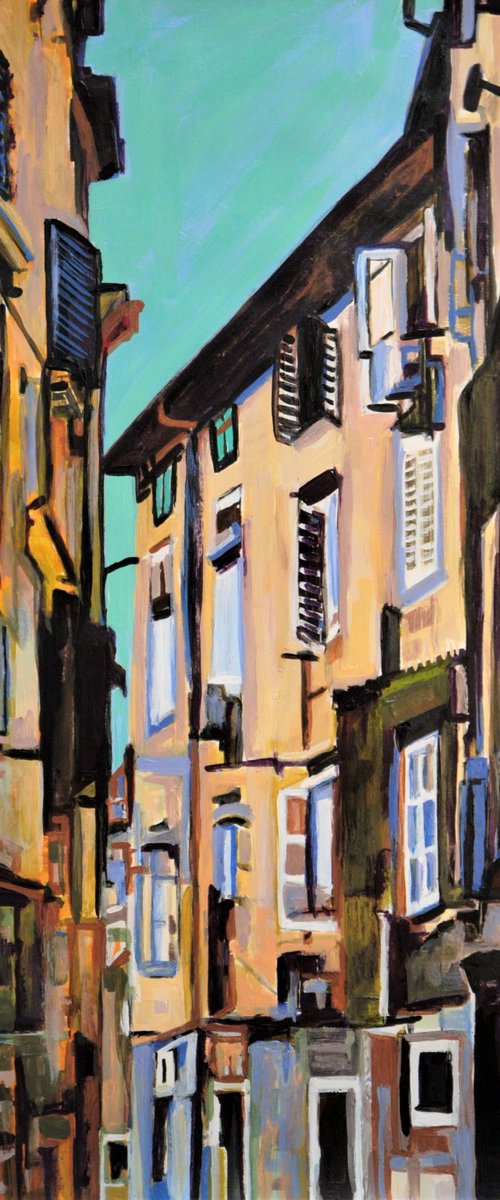 Mediterranean street / 68 x 49.8 cm by Alexandra Djokic