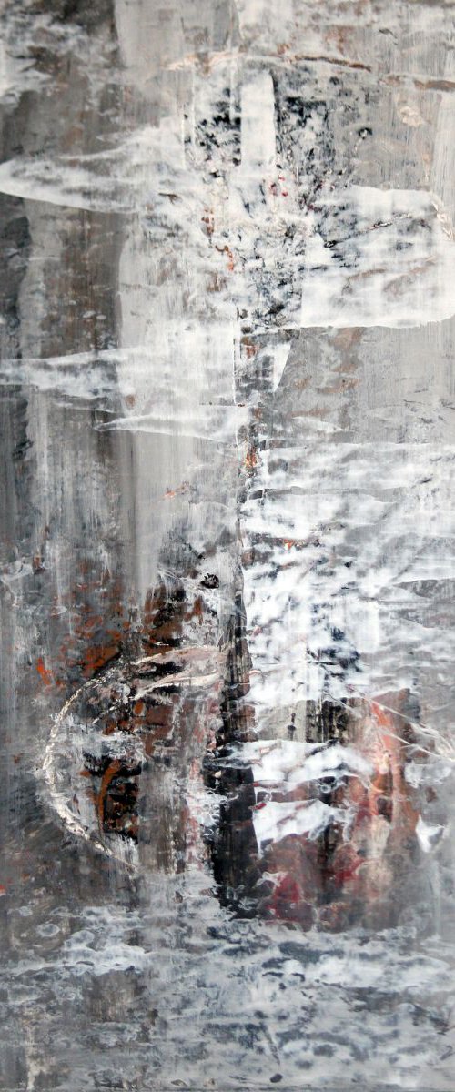 UNIQUE WAY TO PAINT STILL LIFE WITH FLOWERS kafkian eternity with flowers at 7 pm, signed 25.01.2015 by Kloska Ovidiu