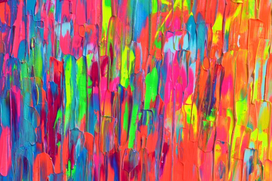 47.3x31.5'' Large Ready to Hang Colourful Modern Abstract Painting - XXL Happy Gypsy Dance 13