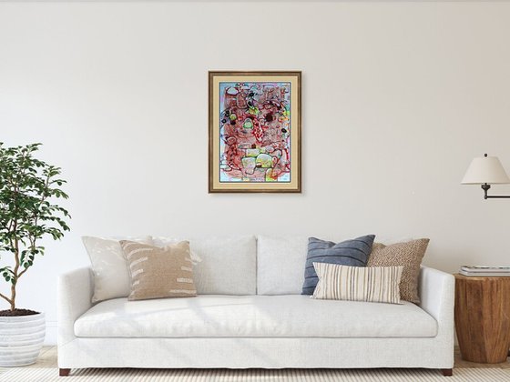 Fantasy with Flowers 334  paper 59x42cm