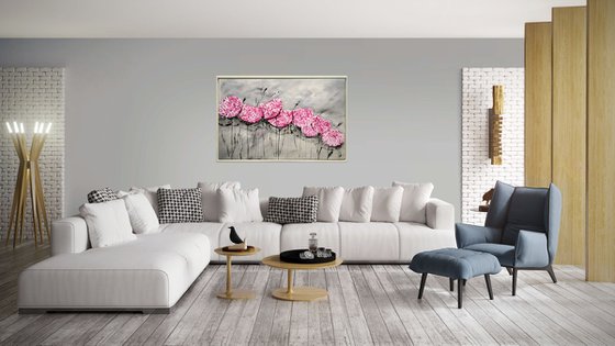 Everlasting Summer  - Abstract Art - Acrylic Painting - Canvas Art - Framed Painting - Abstract Flower Painting - Ready to Hang