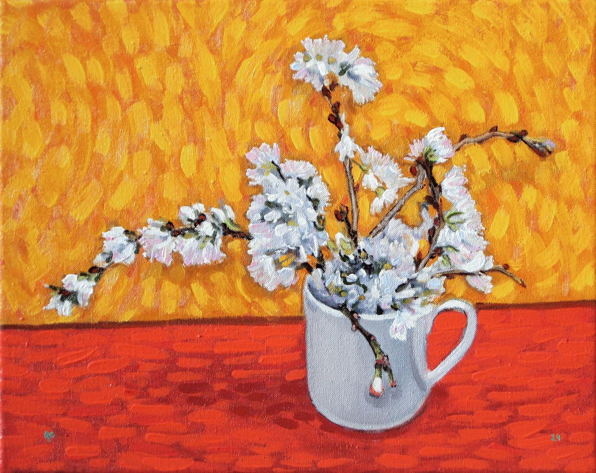 Flowering Cherry in a Cup by Richard Gibson