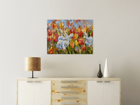 Au milieu des tulipes