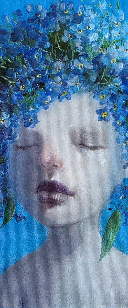 Forget-me-not girl by Nataly Derevyanko