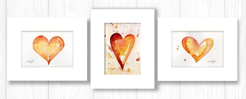 Valentine Heart Collection 7 - 3 Heart Paintings by Kathy Morton Stanion
