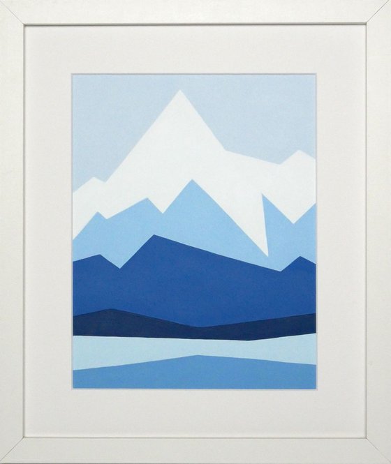 Geometric mountain painting.