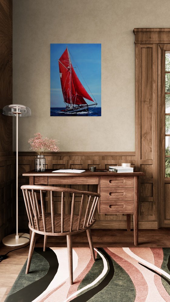Red sailboat