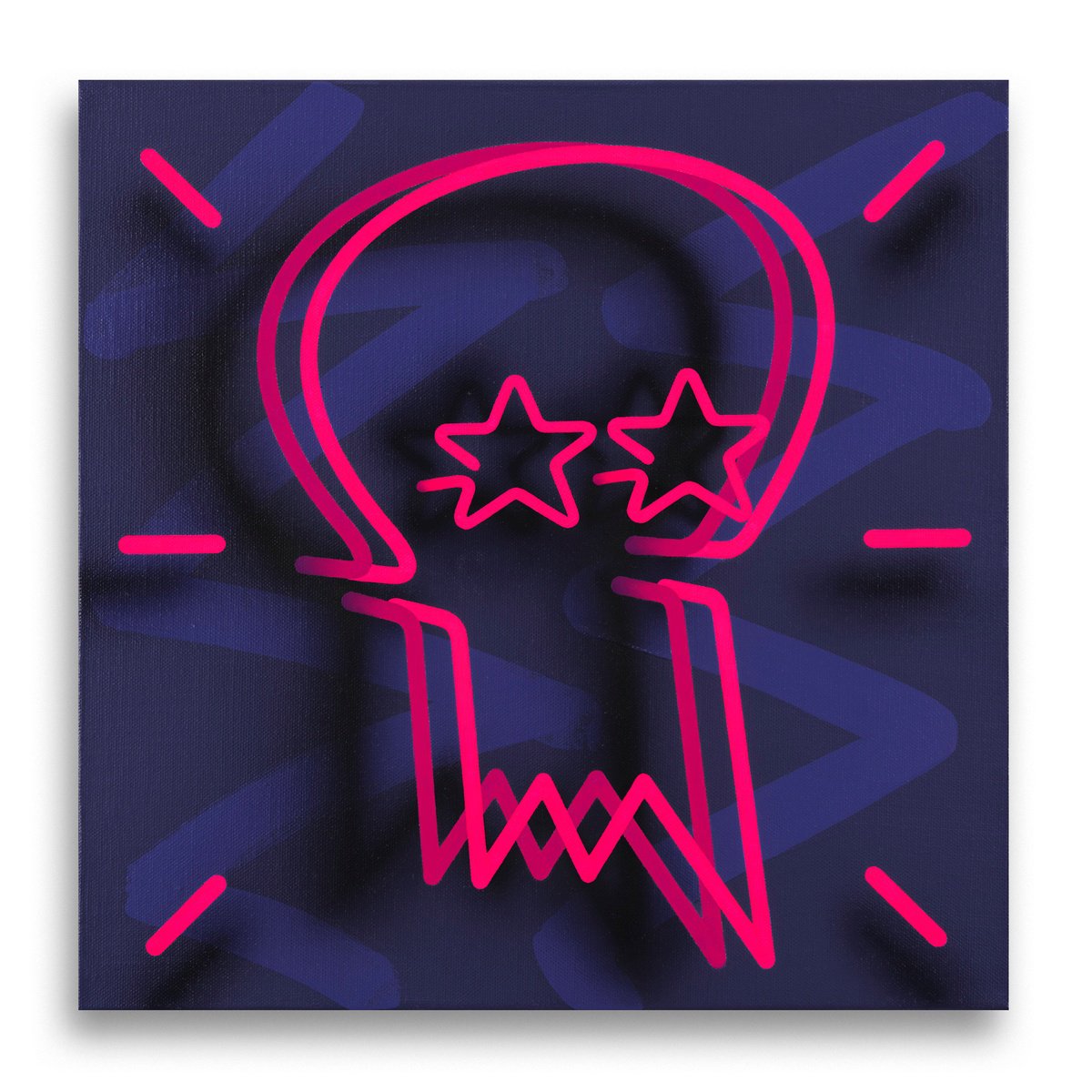 Urban And Pop Abstract Acrylic Painting By Mike Edwards, 16 X 16", Palladian Zazz, Original Artwork