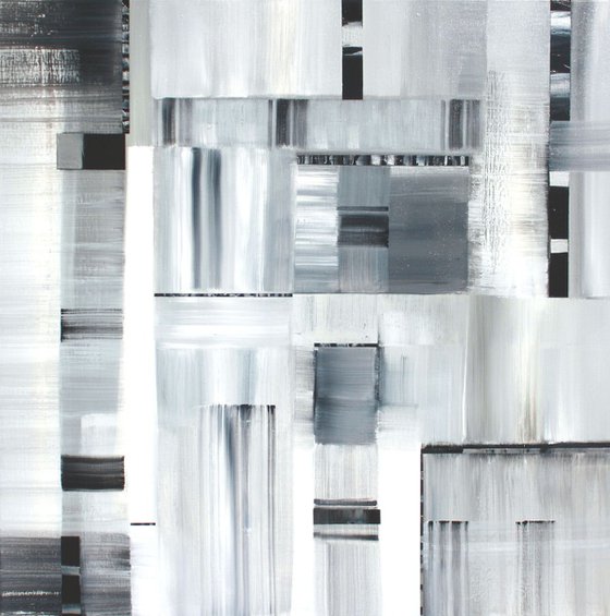 Black, Silver, White Abstract
