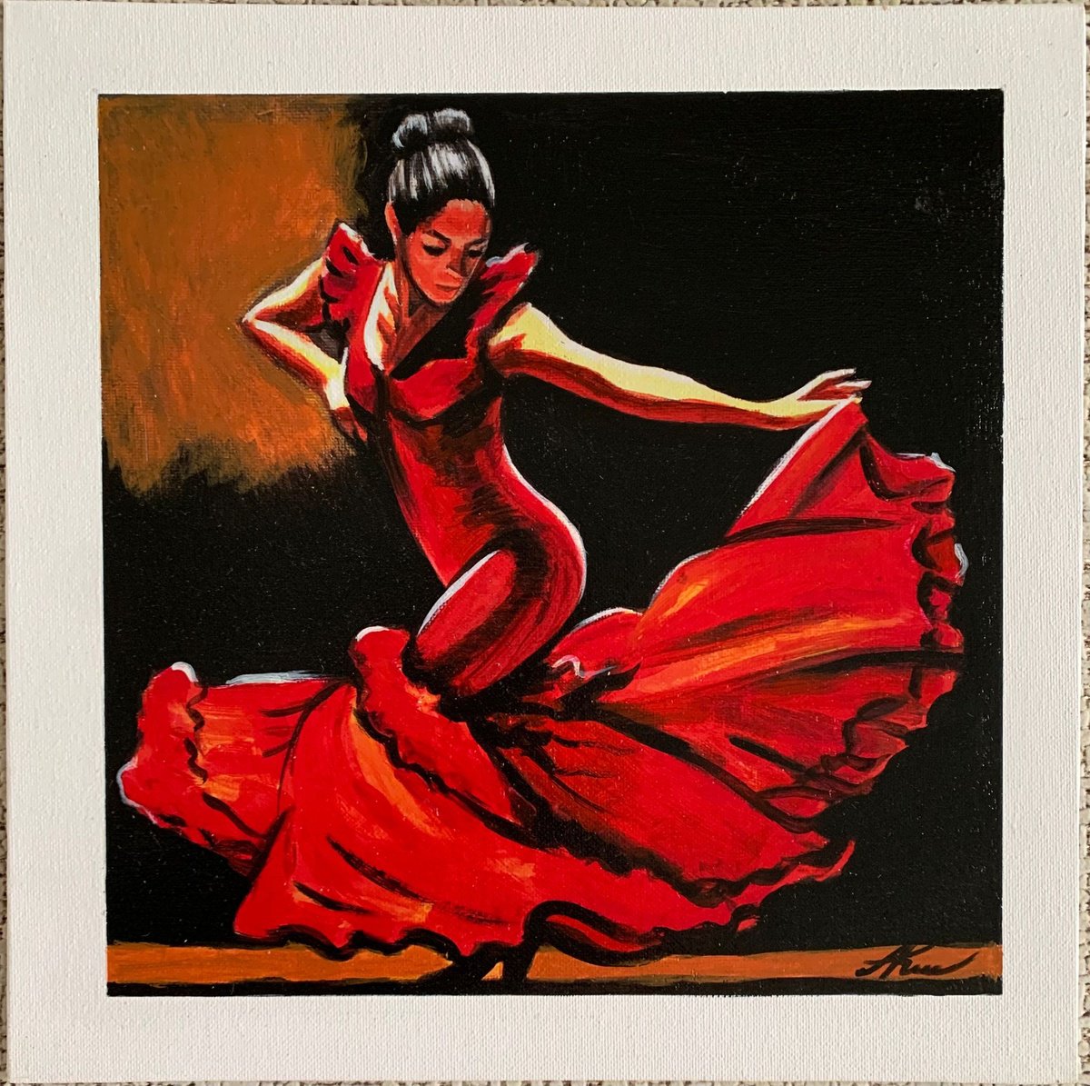Flamenco Passion By Anzhelika Klimina, 12 X 12, Artwork For Sale On Artfinder