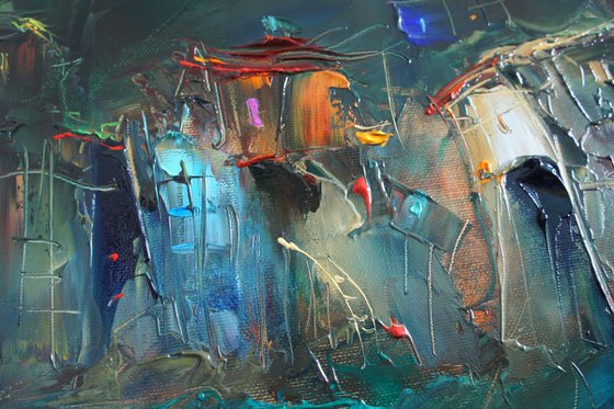 Midnight dialogues , Abstract Landscape painting