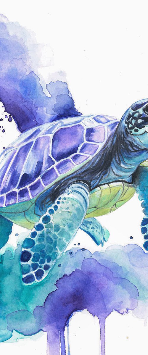 Colourful TurtlePainting by Sandy Broenimann