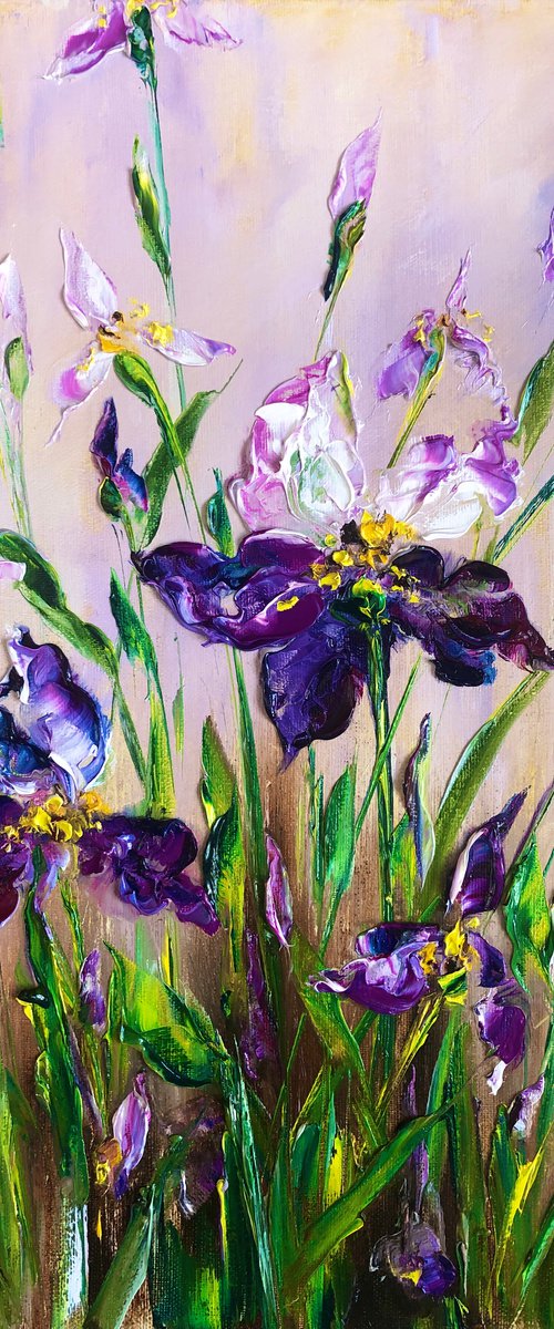 MORNING IRIS - Xyphium. Purple Harmony. Purple iris. Garden. Flowers. Good mood. by Marina Skromova